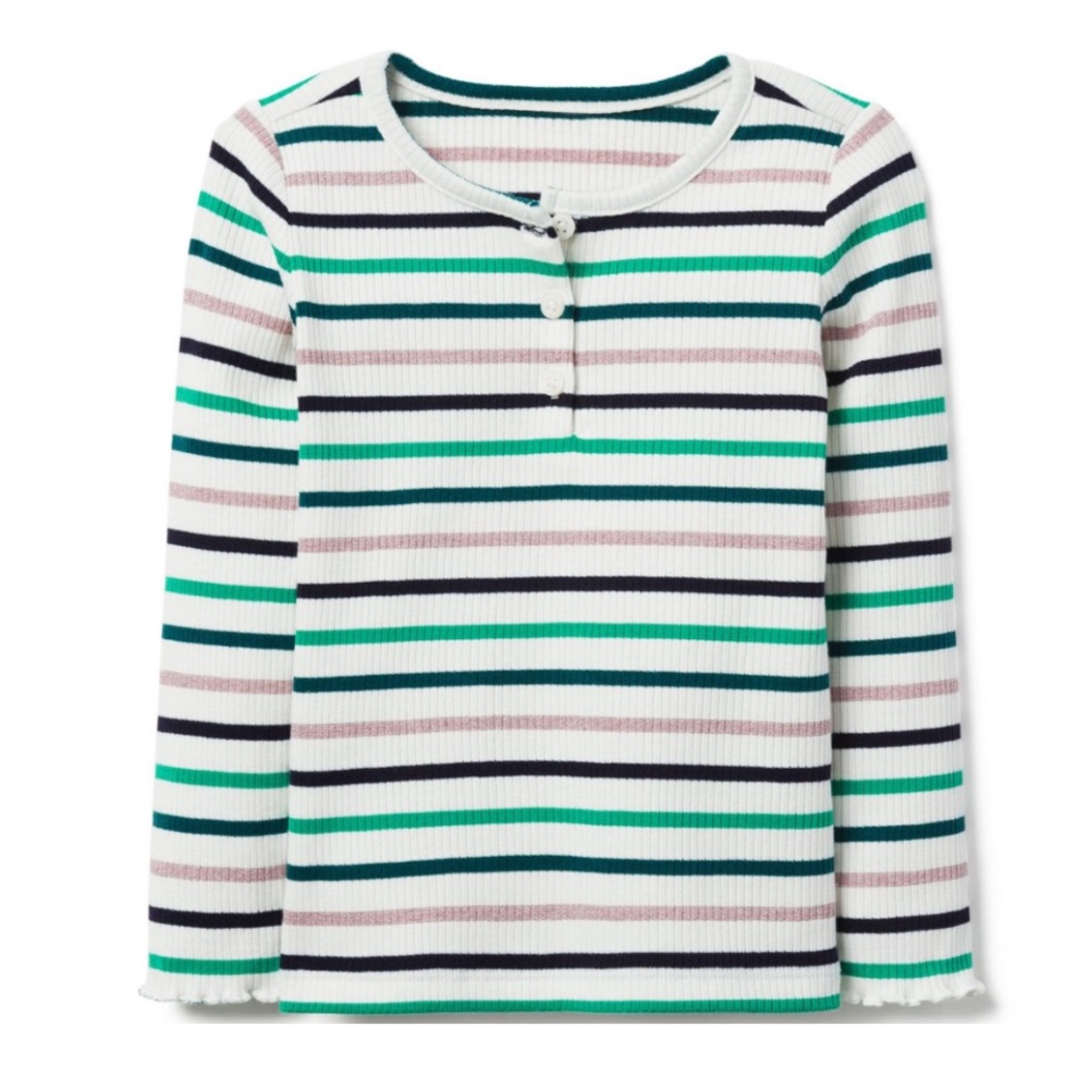 Janie and Jack striped Henley tee